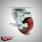 Service Caster 3 Inch SS Red Polyurethane Swivel Top Plate Caster with Brake SCC-SS20S314-PPUB-RED-TLB - alternate 1